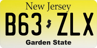 NJ license plate B63ZLX
