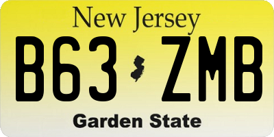 NJ license plate B63ZMB