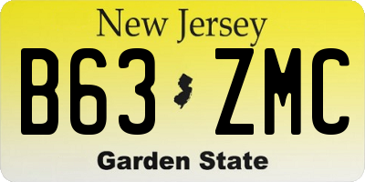 NJ license plate B63ZMC