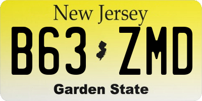 NJ license plate B63ZMD