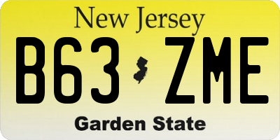 NJ license plate B63ZME