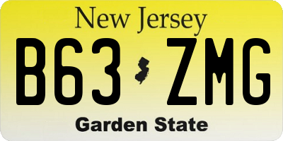 NJ license plate B63ZMG