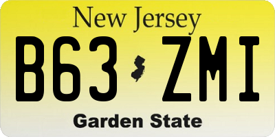 NJ license plate B63ZMI
