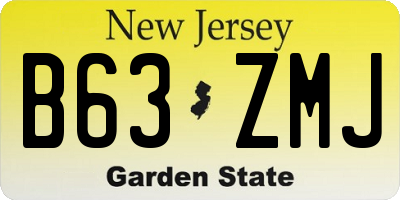 NJ license plate B63ZMJ
