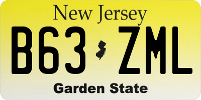 NJ license plate B63ZML
