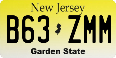 NJ license plate B63ZMM