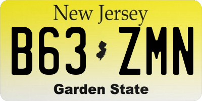 NJ license plate B63ZMN