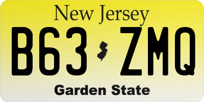 NJ license plate B63ZMQ