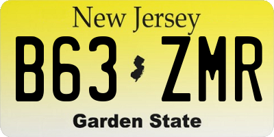NJ license plate B63ZMR