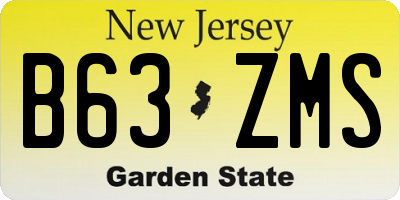 NJ license plate B63ZMS