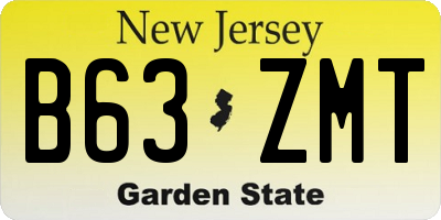 NJ license plate B63ZMT