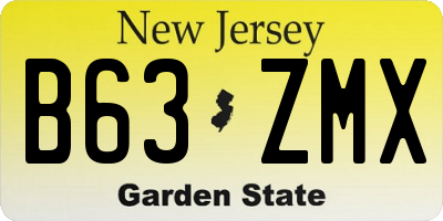 NJ license plate B63ZMX