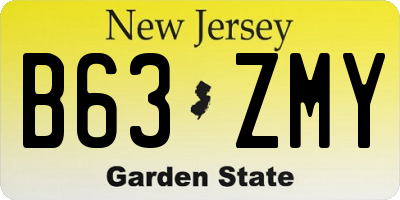 NJ license plate B63ZMY