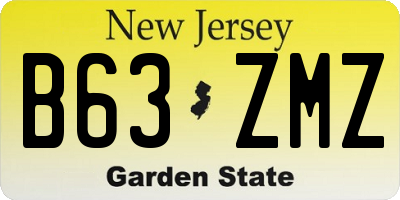 NJ license plate B63ZMZ