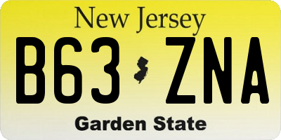 NJ license plate B63ZNA