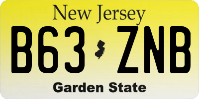 NJ license plate B63ZNB