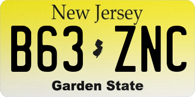 NJ license plate B63ZNC