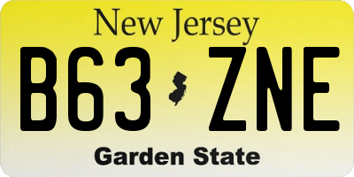 NJ license plate B63ZNE