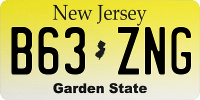 NJ license plate B63ZNG