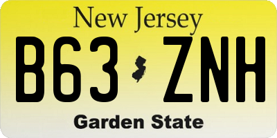 NJ license plate B63ZNH