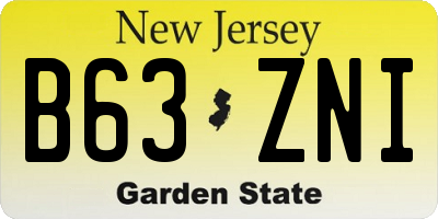 NJ license plate B63ZNI