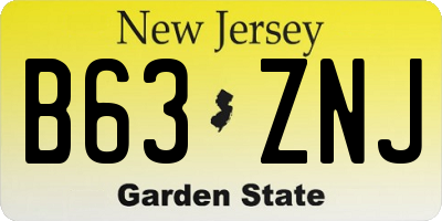 NJ license plate B63ZNJ