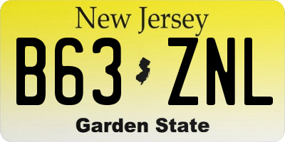NJ license plate B63ZNL