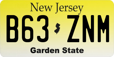 NJ license plate B63ZNM