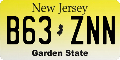 NJ license plate B63ZNN