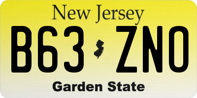 NJ license plate B63ZNO