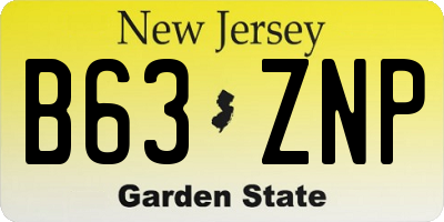 NJ license plate B63ZNP