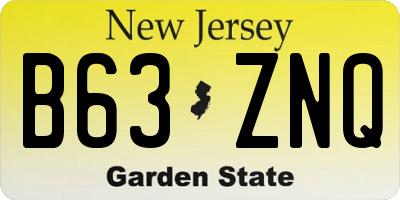 NJ license plate B63ZNQ