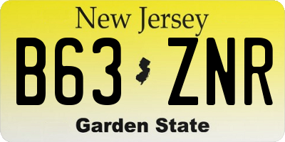 NJ license plate B63ZNR