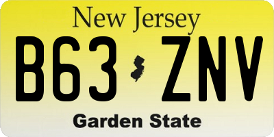 NJ license plate B63ZNV