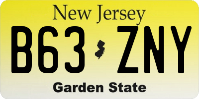 NJ license plate B63ZNY