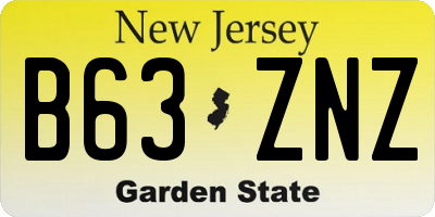 NJ license plate B63ZNZ