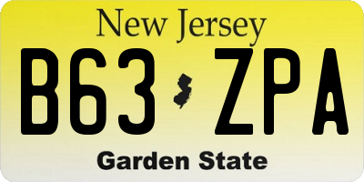 NJ license plate B63ZPA