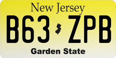 NJ license plate B63ZPB