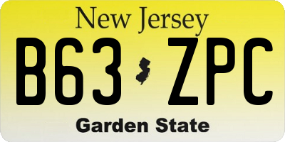 NJ license plate B63ZPC