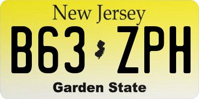 NJ license plate B63ZPH