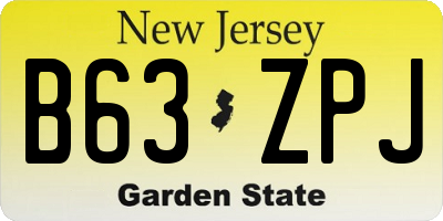 NJ license plate B63ZPJ
