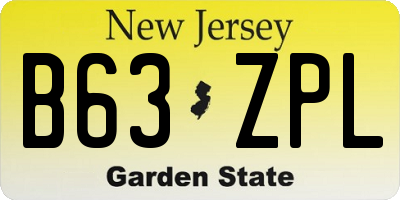 NJ license plate B63ZPL