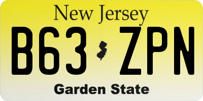 NJ license plate B63ZPN