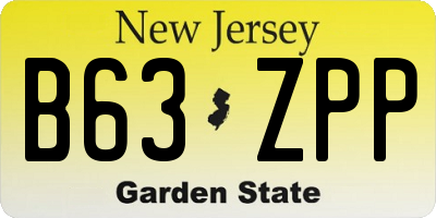 NJ license plate B63ZPP