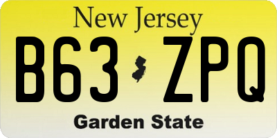 NJ license plate B63ZPQ