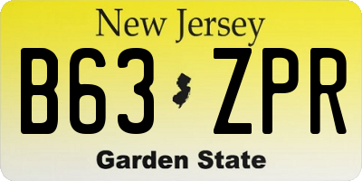 NJ license plate B63ZPR