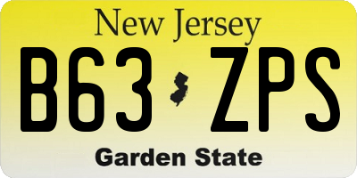 NJ license plate B63ZPS