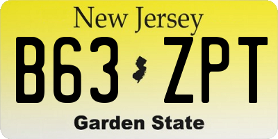 NJ license plate B63ZPT