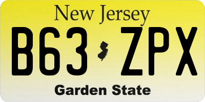 NJ license plate B63ZPX