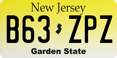 NJ license plate B63ZPZ